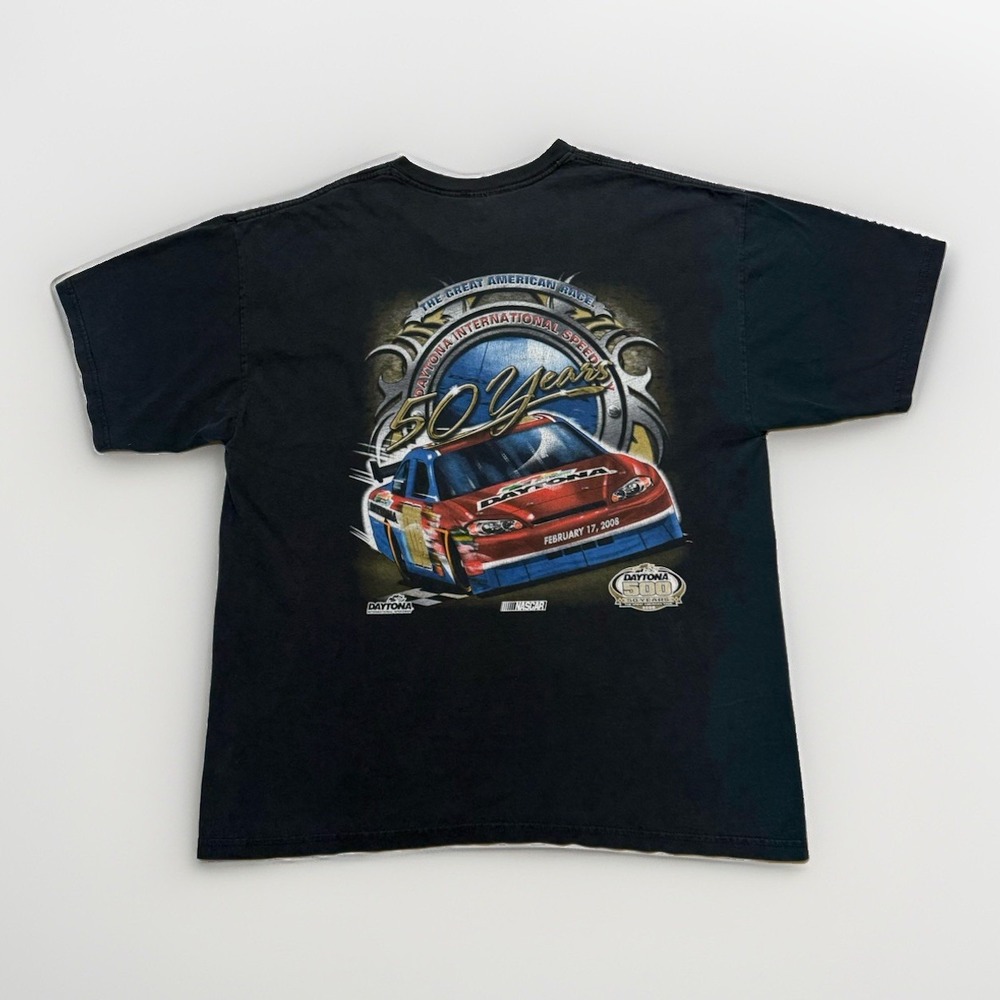 Vintage 2008 Daytona 500 50 years Nascar Racing Black XL T-Shirt